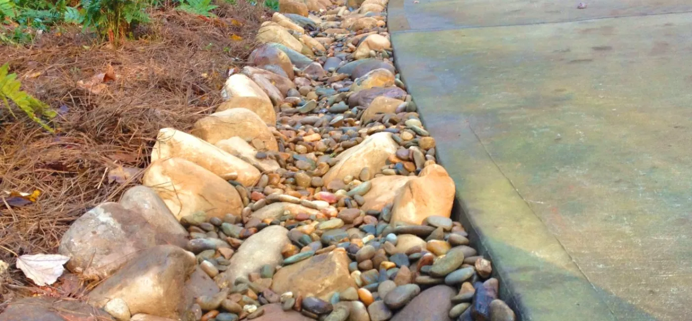 Creekbed along side driveway